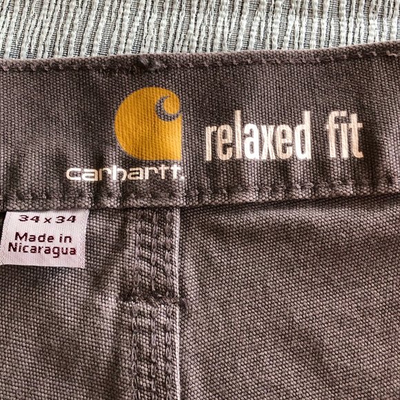 CARHARTT Men’s Work Pants Rugged Flex Relaxed Fit 34x34 (actual inseam 33") Gray - Picture 4 of 6